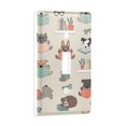 thumbnail image 2 of Yayeee Toggle Light Switch Wall Plate 1-Gang 4.5"x2.7" Home Decorative Outlet Cover, Cartoon Dog Reading Pattern, 2 of 7
