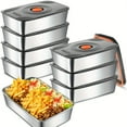 thumbnail image 2 of 8pcs 67oz Stainless Steel Marinating Containers - 2000 Metal Meat Marinade Container with Lid - Dishwasher Safe Food Storage, 2 of 8