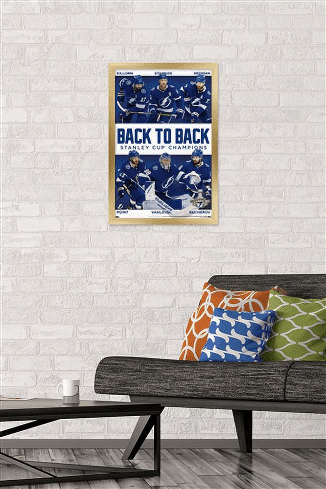 NHL Tampa Bay Lightning - 2021 NHL Stanley Cup Champions Wall Poster, 14.725" x 22.375", Framed