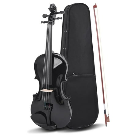 4/4 Violin Set Full Size Fiddle Set Black Acoustic Violinfor Beginners Adults with Violin Case