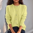 thumbnail image 6 of Nestiefly Womens Button Down Cardigan Sweaters Lightweight Long Sleeve Crew Neck Summer Knit Open Front Tops Earthy Yellow 2XL, 6 of 6