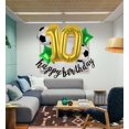 thumbnail image 4 of Globos de fútbol Kwuz 40" dorado número 10 para decoración de fiesta, 4 of 7