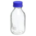 thumbnail image 1 of Unique Bargains 500mL Milieu Réactif Transparent Gradué Bouteille de Stockage en Verre Bouchon Bleu, 1 of 5