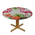 thumbnail image 3 of JEUXUS  Flamingo Fun Elasticized Table Cover, Heavy Duty Construction, Soft Flannel Backing, 3 of 7
