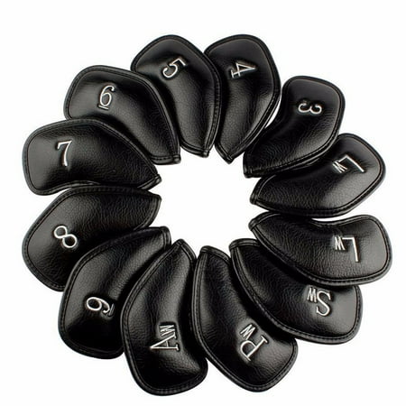 Golf Club Iron Heads - 12PCS/Pack Waterproof PU Golf Club Headcovers, Iron Head Protectors