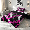 thumbnail image 2 of Manfei Abstract Brushstroke Twin Comforter Sets, Pink White Gray Bedding Set, Black Reversible 2pcs, 1 Comforter and 1 Pillowcase, 2 of 6