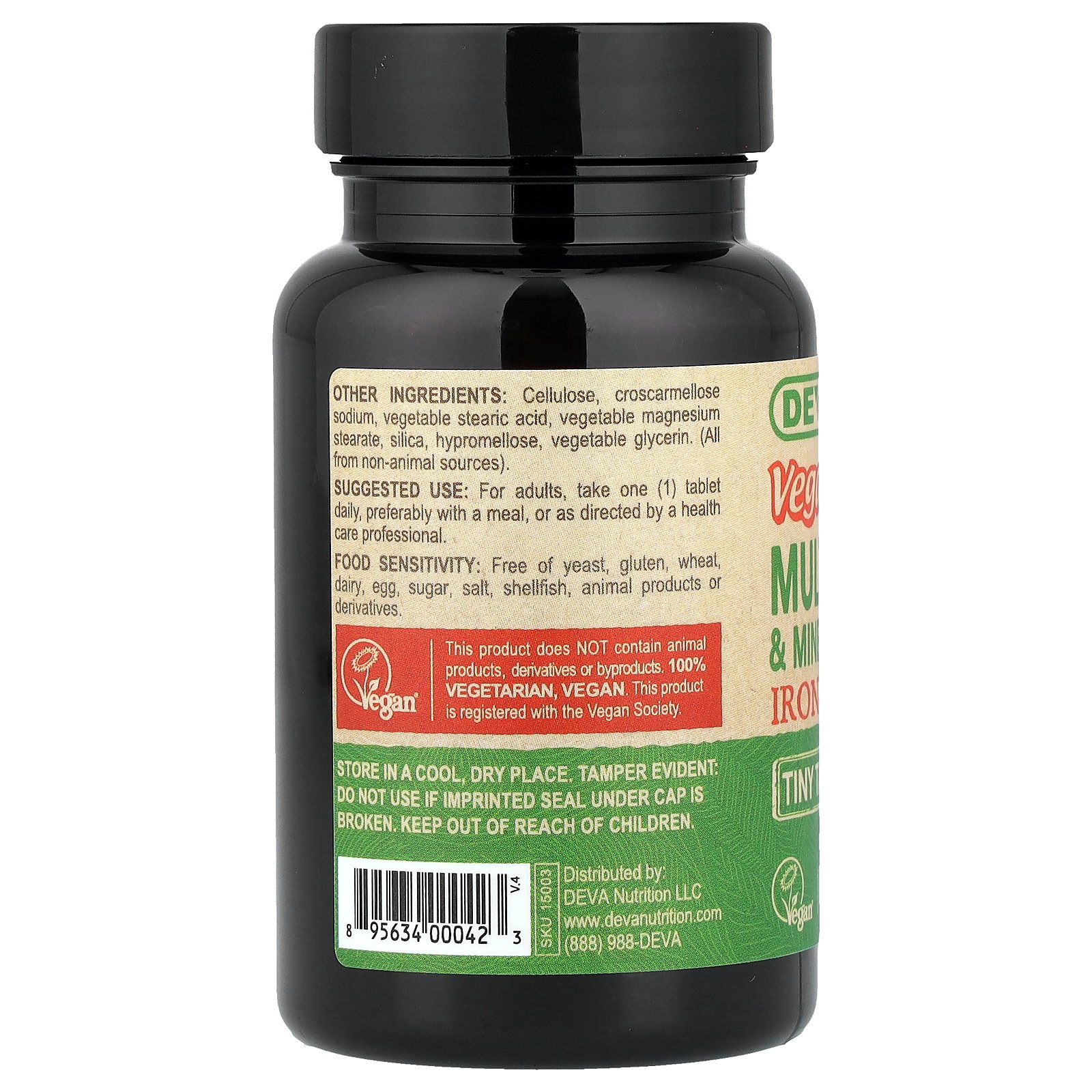thumbnail image 2 of Deva Vegan Multivitamin & Mineral Iron Free Tiny Tablets 90 Tabs, 2 of 5