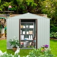 thumbnail image 2 of CarButler 6x5ft Metal Outdoor Storage Shed with Lockable Sliding Doors for Garden Backyard Patio Lawn White, 2 of 7