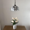 thumbnail image 4 of Tiffany Pendant Lights Fixture White Stained Glass Flowers LED Bulb Included for Dining Room Hotel Restaurant Cafe 12"W*12"D*60"H, 4 of 5