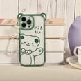 thumbnail image 6 of iPhone 12 Pro Max Bear Case, Clear Cute Sparkle Transparent Soft TPU Stylish Plating Pattern Luxury Case Cover with Lovely Strap Bracelet Chain Women Girls Case for iPhone 12 Pro Max-Green, 6 of 7