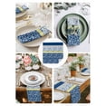 thumbnail image 3 of Blue Yellow Cloth Napkins Set of 8 Reusable Dinner Napkins, Botanical Floral Motifs Wildflower Striped Cocktail Napkin Washable Table Napkins for Wedding/Holiday Party/Baby Shower 20"x20", 3 of 7