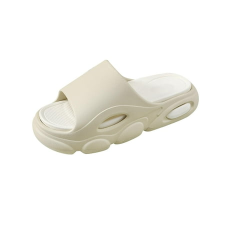 

Shower Slippers Men Open Toe Sandals Excellent Shock Absorption Quick Drying Beige 42 to 43