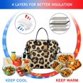 thumbnail image 4 of OBREWU Leopard Print Pattern Women's Insulated Leakproof Large Lunch Bag, Oxford Cloth, 4 of 7