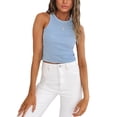 thumbnail image 1 of SAYOO Women Fashion Solid Color Tank Top Stylish Sleeveless Crop Top, 1 of 5