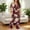 B_ Wine, variant on Women's Camo Print Pajama Set, Short Sleeve Button Top & Capri Pants, 2-Piece Casual Summer Loungewear Sleepwear with Pockets Gray M