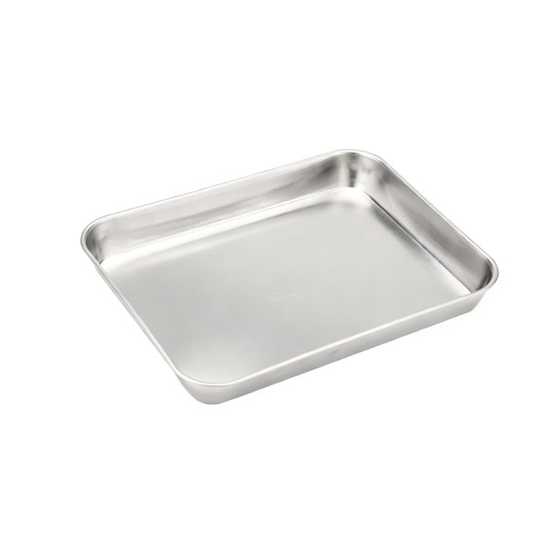 Bewildely Bandeja para horno Acero inoxidable Servicio pesado Excelente distribución del calor Opción de utensilios de cocina Bandeja de 1/8 de Herramientas y accesorios para hornear
