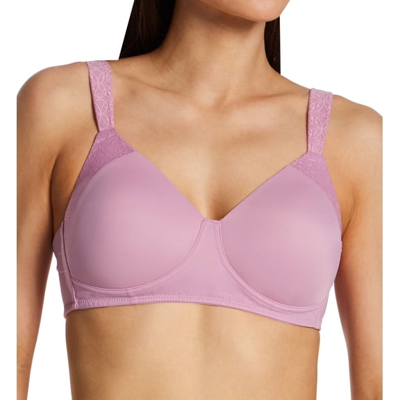Women's Playtex 4707 Secrets Perfectly Smooth Wirefree Bra (Elegant Mauve Side Pan 44DD)