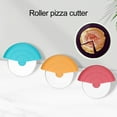 thumbnail image 3 of Farfi Pizza Cutter Round Sharp Rotating Wheel Curved Handle Stainless Steel Blade Multi-functional Dough Pancake Food Slicer Kitchen Supplies (Yellow), 3 of 13