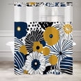 thumbnail image 6 of MIZHONA Blue Floral Shower Curtain with Snap in Liner,Yellow and White No Hook Bathroom Curtain,71"× 71", 6 of 6