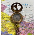 thumbnail image 2 of Vintage Sundial Compass Brass Compass Gift for Him Engraved Compass Sundial Push Compass for Camping Hiking Touring Compass, 2 of 5