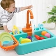 thumbnail image 3 of Juguete para fregadero de cocina, juguete para lavar platos con agua corriente, juego de rol, 3 of 4