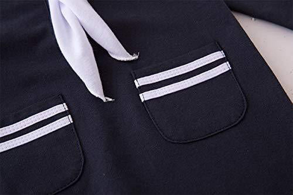stylesilove.com Baby Boy Marine Sailor Cotton Romper Onesie with Hat and Necktie 3pcs Holiday Outfit Costume