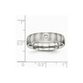 thumbnail image 7 of White Stainless Steel Ring Band Wedding Cubic Zirconia CZ, 7 of 7