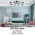 thumbnail image 3 of TULUCE Vintage 8 Light Ceiling Light Industrial Metal Black Sputnik Chandelier Semi Flush Mount Light for Dining Room Living Room Kitc, 3 of 3