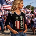 thumbnail image 4 of Fabrcox S-5XL 1776-2026 250th Anniversary USA Shirt Flag Print 3/4 Sleeve Women's 4th of July Shirts We the People Celebration Freedom Patriotic Shirts for Women, 4 of 5
