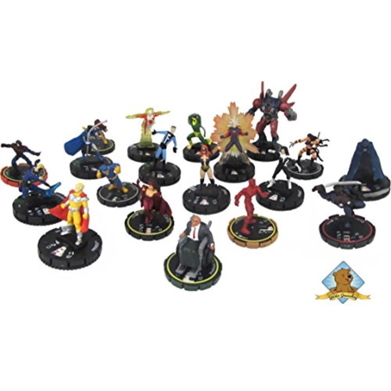 miniature superhero figures
