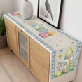thumbnail image 4 of Easter Table Runner - 72 Inch Long, Kitchen Dining Table Runner Dresser Scarves, Gnomes Colorful Eggs Butterfly Flowers Blue Check Farmhouse Decor for Coffee Tables Wedding Party Banquet, 4 of 8