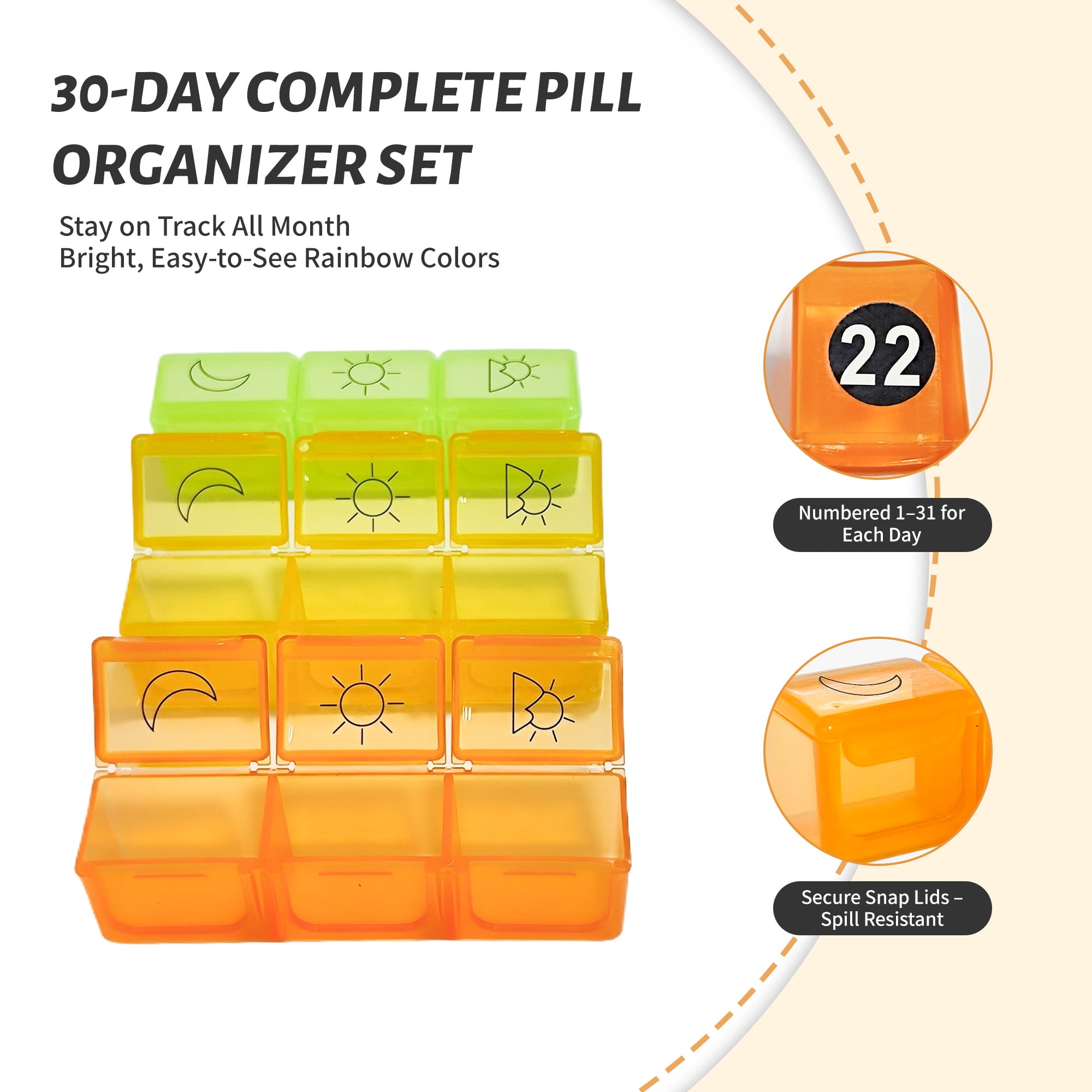 DIYING 31-Day Pink Abstract Diamond Pill Organizer – Stylish, Durable & Travel-Ready