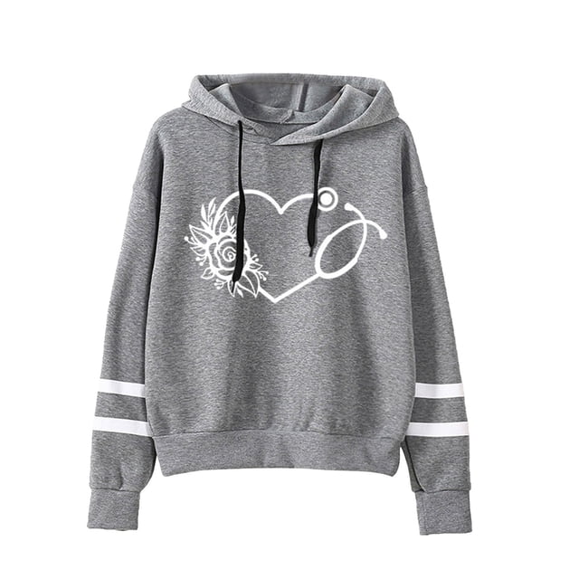 Meichang Chandail en Molleton pour Femmes Col Rond Manches Longues Chandail de Détente Mode Amour Graphique Chandails en Molleton Amples Épaules Tombantes