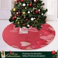 thumbnail image 6 of FMSHPON Holiday FlowersHearts Xmas Christmas Tree Skirt Stand Mat for Holiday Party Decoration Indoor Outdoor 48 inches, 6 of 6