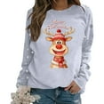 thumbnail image 1 of Chandail en Molleton pour Femmes Chandail Tendance de Noël Col Rond Manches Longues Haut Athlétique Mode Automne, 1 of 5