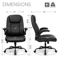 thumbnail image 5 of NEO CHAIR Executive Office Chair, Ergonomic High back Cushioned, Wide Leather Seat 8 Hours Heavy Duty Design, Flip Up Armrest Computer Desk Chair, Black, 5 of 7