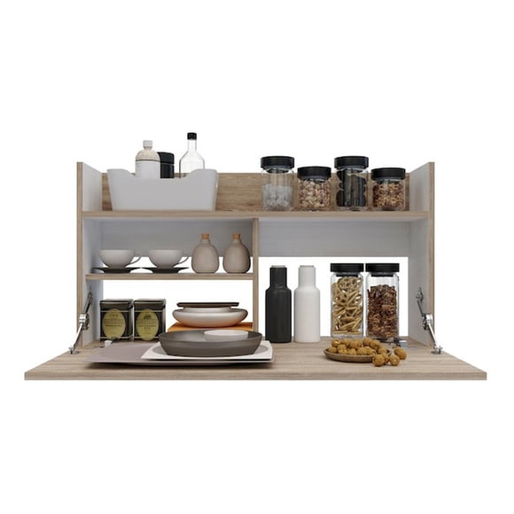 Alacena Colgante Maderkit Brilo color Miel-Blanco
