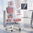thumbnail image 1 of Ergonomic Office Chair - Desk Chair with Adjustable Headrest Lumbar Support Computer Chair - Mesh Comfy Chair with Flip-up Armrests - Gaming Chairs for Adults Home Office (Leather  Grey), 1 of 6