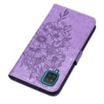 thumbnail image 5 of Galaxy A12 Wallet Case, Embossed Butterfly PU Leather Credit Card Holder Slots Full Body Protection Kickstand Flip Folio Shockproof TPU Phone Cover for Samsung Galaxy A12,Light Purple, 5 of 7