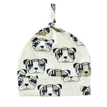 Cotton Knitted Beanie Hat - Baby Print Knitted Beanie Cap Cartoon Animal Cotton Hat Children Unisex Spring/Autumn