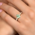 thumbnail image 4 of Gem Stone King 14K Two Tone Gold Green Prasiolite and Lab Grown Diamond Engagement Ring for Women | 3.28 Cttw | Oval 10X8MM | Gemstone Birthstone | Size 6, 4 of 6