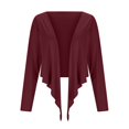 thumbnail image 4 of Miluxas Women's Tie Wrap Tops Long Sleeve Bolero Shrug Lightweight Ballet Pilates Yoga Gym Workout Outfits Wine S(S), 4 of 9