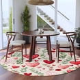 thumbnail image 3 of Valentines Round Area Rug 7Ft Washable Circle Rugs for Dorm Laundry Room, Pink Red Love Heart Green Botanical Spring Non-Slip Carpet Floor Mats Indoor Outdoor Carpet Runner Aesthetic Home Decor, 3 of 8