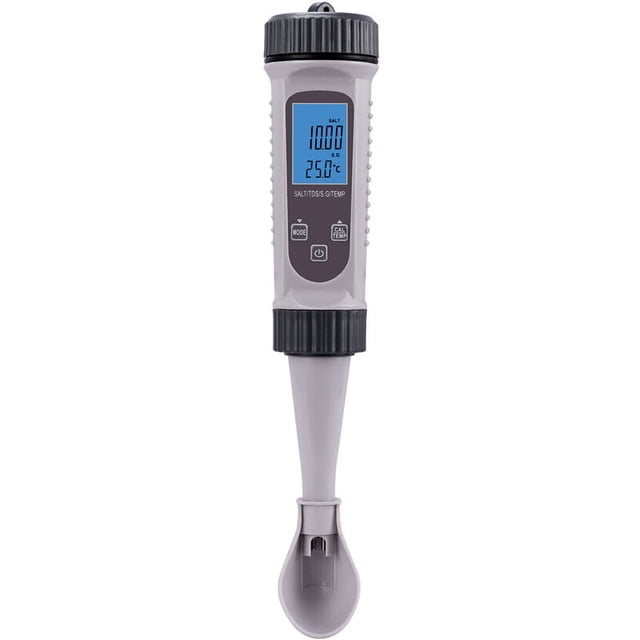 Advanced Digital Water Tester, Measurement Device with High Accuracy for Drinking Water, Hydroponics, Aquarium, Swimming Pool, Laboratory, featuring Salinity, TDS, SG, Temp, Long