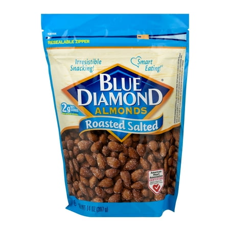 Blue Diamond Almonds Roasted Salted, 14.0 OZ - Walmart.com