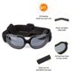thumbnail image 3 of Gafas para perros, protección ocular, resistentes al viento, impermeables, con protección UV, ajustables, gafas de sol para perros - Negro, 3 of 5
