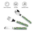 thumbnail image 3 of Fotbe Skull and Palm Leaves for Stainless Steel Kids Silverware Set - Child and Toddler Safe Flatware - Children's Knife, Fork And Spoon Set - Metal Kids Cutlery Set, 3 of 8