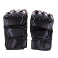 thumbnail image 3 of MMA Gloves, Half-Finger Boxing Fight Gloves MMA Mitts with Adjustable Wrist Band Gloves for Sanda Sparring Punching Bag Training (One Size Fits Most), 3 of 12