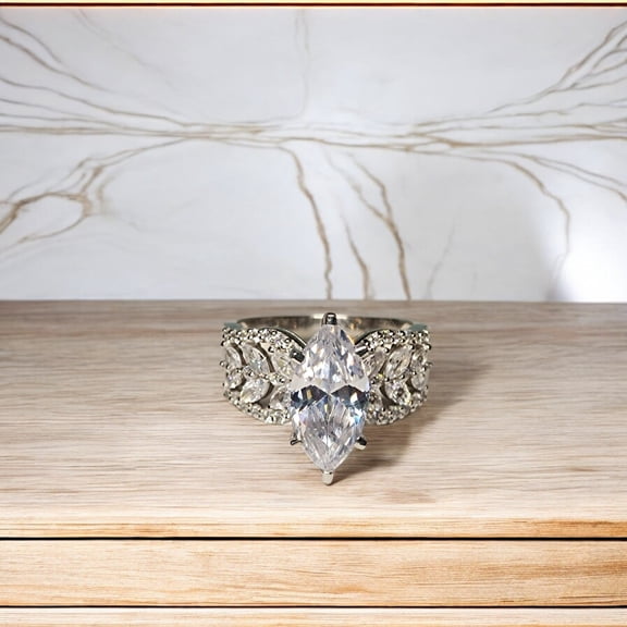 RKC GRA CERTIFIED Moissanite Silver Engagement Ring