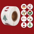 thumbnail image 2 of Pegatina de muñeco de nieve de Feliz Navidad, decoración de fiesta de Navidad, caja de regalo de Año Nuevo, etiqueta sellada para hornear pasteles, 100-500 Uds., 2 of 4
